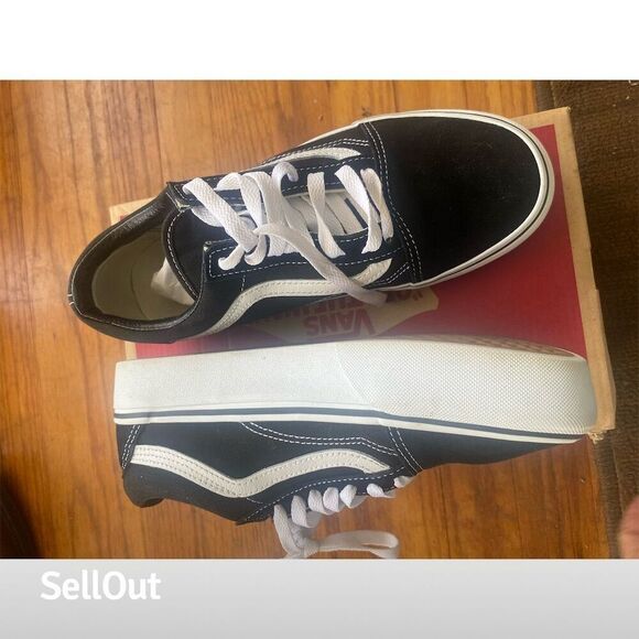 Vans Old Skool Unisex Sneakers Black/White Size 7 Casual Shoes. Barely used - Picture 6 of 8